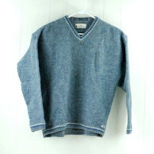 Quiksilver Wool Blend Vintage 90s V Neck Pullover Sweater Men's L Blue